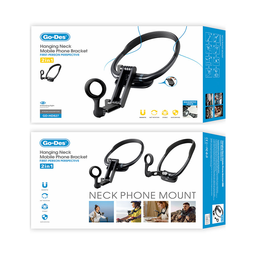 Go Des GD-HD827 2in1 Eller Serbest Magnetik Boyun Askılı Telefon Tutucu Go Des GD-HD827 2in1 Eller Serbest Magnetik Boyun Askılı Telefon Tutucu